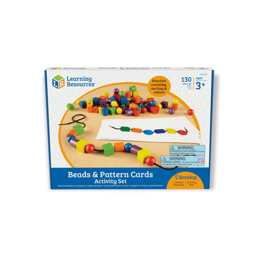 Picture of LEARNING RESOURCES BEAD&PATTERN CARD SET - 130PCS